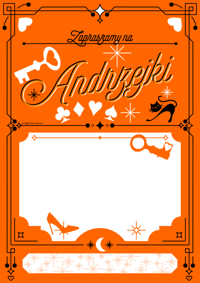 Wyjątkowa zabawa Andrzejkowa plakacik na Andrzejki